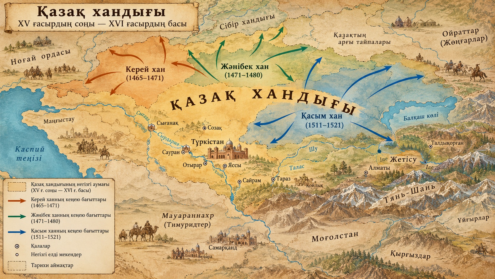 Қазақ хандығының тарихи картасы